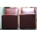 TWO CHOCOLATE BROWN LEATHER UPHOLSTERED MODERN CHAIRS