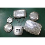 A BAG CONTAINING A SELECTION OF HALLMARKED SILVER CONTAINERS VARIOUS