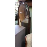 A MAHOGANY FRAMED ADJUSTABLE CHEVAL MIRROR