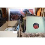 A SELECTION OF DOMESTIC COLLECTABLES to include 78 records, stamps, a cinema poster etc.