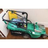 A CORDLESS RECHARGABLE GARDEN LINE BRANDED LAWNMOWER with grass collector
