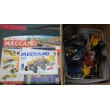 TWO BOXES OF CHILDREN'S TOYS & GAMES to include Lego and Meccano