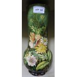 THEODORE Le FRONT A 19th CENTURY GREEN GLAZED AND FLORAL DECORATED POTTERY VASE impressed Lefront to