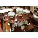 A SELECTION OF 19TH CENTURY PROBABLE CONTINENTAL PORCELAIN TABLE TOP ITEMS the majority lidded