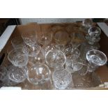 A BOX FULL OF DOMESTIC GLASSWARE VARIOUS