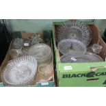 TWO BOXES HOUSING A LARGE SELECTION OF 19TH & 20TH CENTURY GLASSWARE