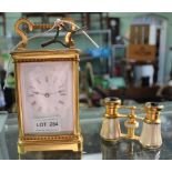 A PAIR OF FRENCH MADE MOTHER-OF-PEARL MOUNTED OPERA GLASSES, together with a large brass & glass