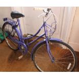 A LAVENDER FINISHED LADIES RALEIGH BICYCLE together with a BSA branded bicyle fitted with Chromed