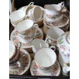 A BOX CONTAINING A SELECTION OF PARAGON CHINA COUNTRY LANE PATTERNED TABLEWARES