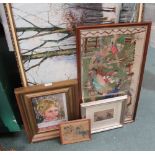 A SMALL SELECTION OF DECORATIVE PICTURES & PRINTS, to include original artworks and a Continental