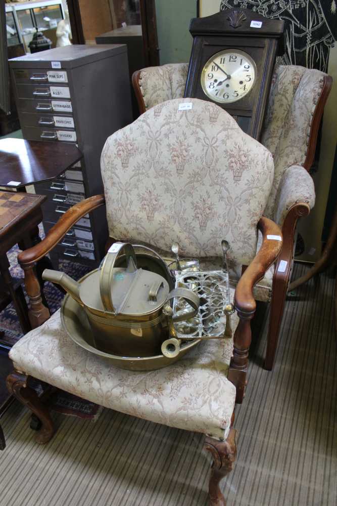 TWO SHOWWOOD FRAMED ARMCHAIRS