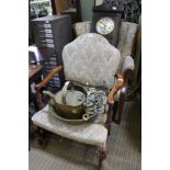 TWO SHOWWOOD FRAMED ARMCHAIRS