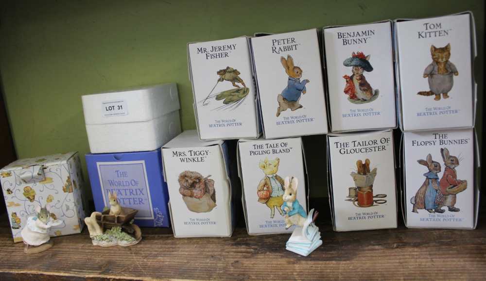 TEN BOXED BEATRIX POTTER FIGURINES