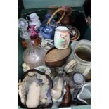 A BOX OF DOMESTIC COLLECTABLES to include hallmarked silver, animal figurines etc.