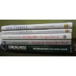 FIVE QUALITY HARDBACK BOOKS ON FORMULA 1 PERSONNEL