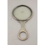 DEAKIN & FRANCIS LTD AN EDWARDIAN SILVER FRAMED LIBRARY MAGNIFYING GLASS ring handle, Birmingham