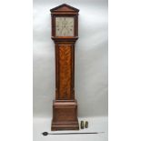 ALLAM, LONDON A LATE 18TH CENTURY MAHOGANY LONGCASE CLOCK, the square silvered face with Roman hours