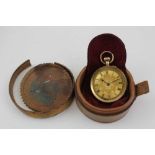 A CONTINENTAL 14k GOLD CASED EVENING POCKET WATCH, with floral chased decoration, decorative