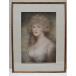 FOLLOWER OF SIR JOSHUA REYNOLDS A PROBABLE LATE 19TH CENTURY PASTEL FEMALE PORTRAIT, 51cm x 35cm,