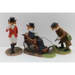 THREE HAND PAINTED RESIN 'BORDER FINE ARTS' FIGURES, 'The Duke & Duchess of Reynard', Foxes in