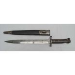 A BRITISH ARMY BAYONET made by Wilkinson London, wooden grips, No.59 on grips, 12 inch blade, on