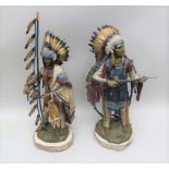 CARL KAUBA (1865-1922) 'War & Peace', native American Indians, one with a rifle, the other a peace