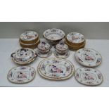 A PART DINNER SERVICE OF IRONSTONE CHINA, transfer and hand coloured floral decoration,