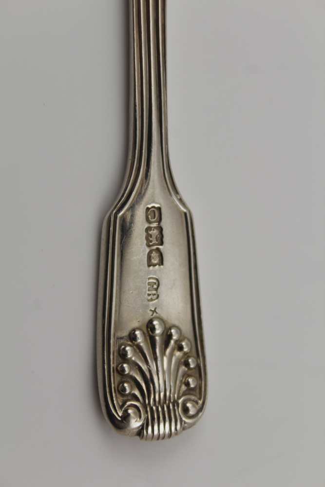 CHARLES BOYTON A SET OF SIX VICTORIAN SILVER TEASPOONS, fiddle & shell handles, London 1840, bearing - Image 3 of 3