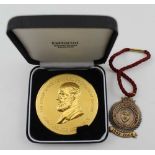 A GILDED MEDALLION 'Sir Henry Royce Memorial Foundation Medal-awarded for excellence', profile