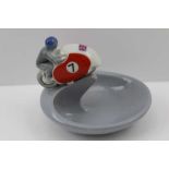 A WADE CERAMIC PIN DISH, No.7 motorcycle mount, in commemoration of the Isle of Man TT races, c.