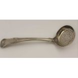 RICHARD CROSSLEY A GEORGIAN SILVER SIFTING LADLE with Kings pattern handle, London 1826, engraved