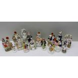 A COLLECTION OF VICTORIAN STAFFORDSHIRE POTTERY FIGURES