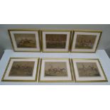 A SET OF SIX 19TH CENTURY HUNTING PRINTS, printed title text to margin, image size; 23cm x 30cm,