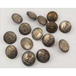 A COLLECTION OF THIRTEEN PITT AND CO. SILVERED LIVERY BUTTONS, embossed with the crest of a raised