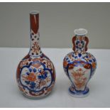 TWO JAPANESE IMARI PORCELAIN VASES, the tallest 18cm high