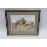 NOEL J. BATES A PAIR OF EARLY 20TH CENTURY WATERCOLOUR STUDIES, one depicting a Heathland stream,
