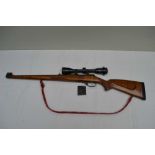 A .222 REM BOLT ACTION RIFLE made by BRNO No. B6642 MOD. with Stutzen Stock & Weatherby Supreme 4