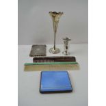 A VICTORIAN SILVER VISITING CARD CASE, having chased decoration, Birmingham 1866, together with a