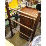 A LATE 19TH/ EARLY 20TH CENTURY MADE-UP THREE BAR TOWEL RAIL