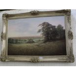 REG BROWN AN ACRYLLIC ON CANVAS LANDSCAPE STUDY signed, in decorative moulded frame