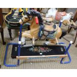 A CHILD'S ROCKING HORSE on metal and wooden frame, titled 'Flexible Flyer'