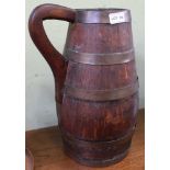 A COOPERED CIDER FLAGON