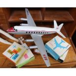 A SMALL SELECTION OF MODEL AIRCRAFT to include a large freestanding BEA, and four boxed Air France