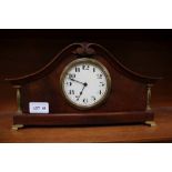 A MAHOGANY CASED MANTEL TIMEPIECE