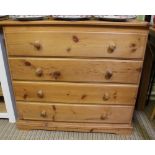 A LATE 20TH CENTURY PINE FOUR DRAWER CHEST