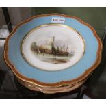 FIVE VARIOUS 19TH CENTURY HAND PAINTED PORCELAIN PLATES