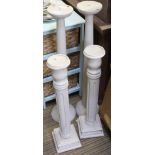 TWO PAIRS OF PAINTED PEDESTALS