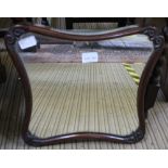 A ROSEWOOD FRAMED FANCY SHAPED PLAIN PLATE WALL MIRROR