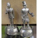 A PAIR OF CAST PEWTER POLICEMEN FIGURINES produced to commemorate a specific anniversary of the