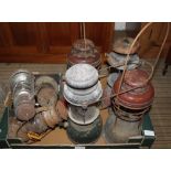 A SELECTION OF TILLEY GAS LAMPS and other domestic metalwares